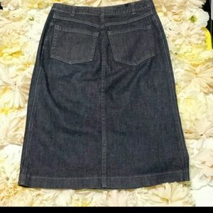 FCUK dark denim double zipper skirt